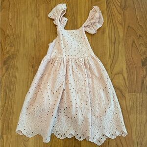 Cotton Candy Pink Eyelet Sundress with Ruffle Straps